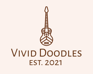 Minimalist Wooden Guitar logo design