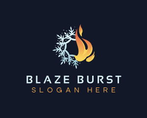 Fire Ice Snowflake logo design