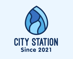 Distilled Water Station  logo design