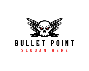 Skull Ammunition Bullet logo design