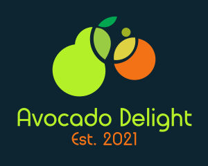 Avocado Orange Fruit Market logo design