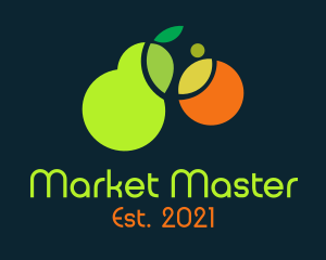 Avocado Orange Fruit Market logo design