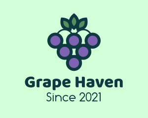 Organic Grapes Fruit  logo design