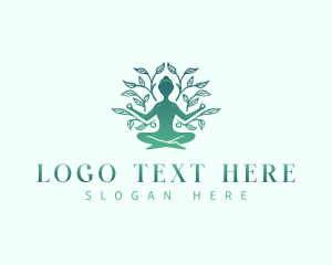 Woman  Wellness Yoga Leaf logo