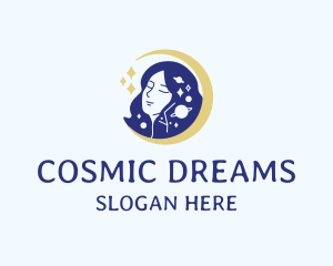 Cosmic Face Woman logo design