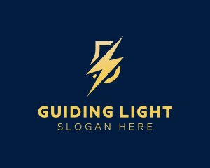 Electric Bolt Bulb logo design