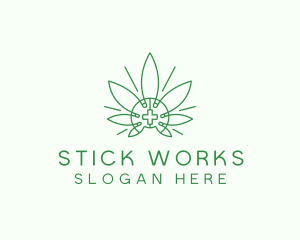 Medical Marijuana Outline logo design