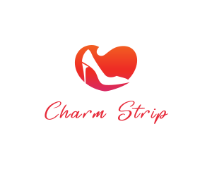 Heart Stiletto Heels logo design