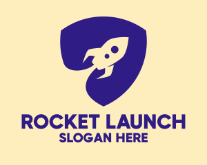 Blue Rocket Shield  logo design