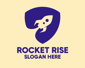 Blue Rocket Shield  logo design