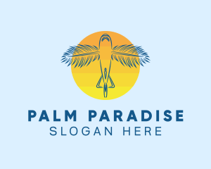 Airplane Sun Palm logo