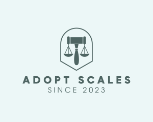 Court House Gavel Scale logo design