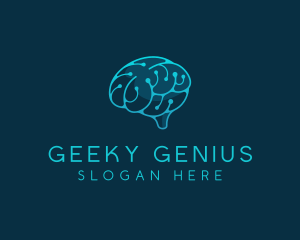 Brain Neurology Circuitry logo design