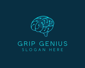 Brain Neurology Circuitry logo design