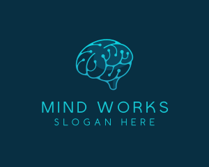 Brain Neurology Circuitry logo design