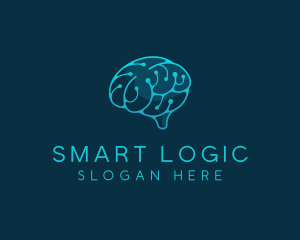 Brain Neurology Circuitry logo design