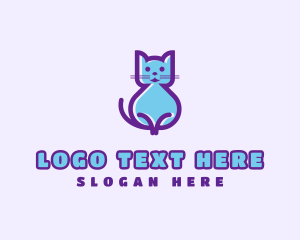 Pet Cute Cat  logo