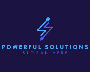 Power Lightning Plug logo design