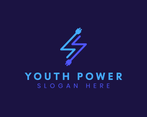 Power Lightning Plug logo design