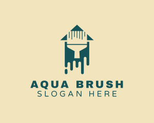 Paint Brush House Paint logo design