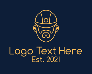 Yellow Monoline Hardhat Miner logo