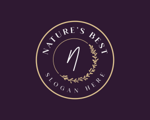 Nature Leaf Wreath logo design