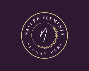 Nature Leaf Wreath logo design