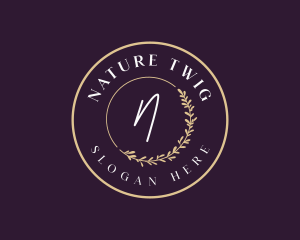 Nature Leaf Wreath logo design