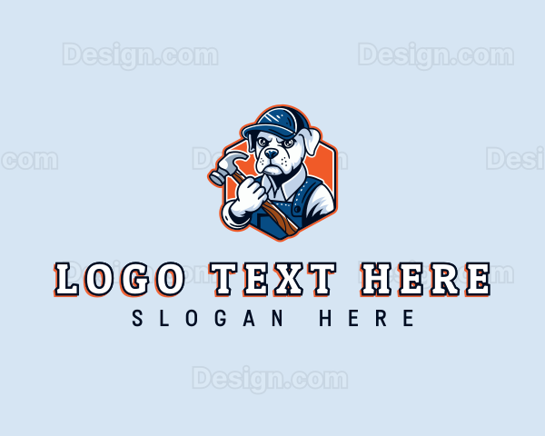 Dog Handyman Hammer Logo