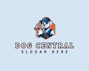 Dog Handyman Hammer logo design