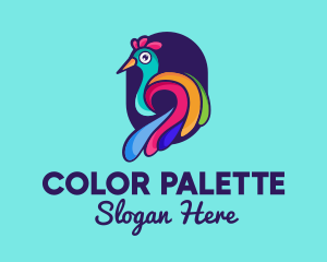 Colorful Peacock Zoo logo design