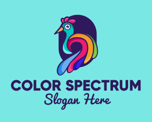 Colorful Peacock Zoo logo design