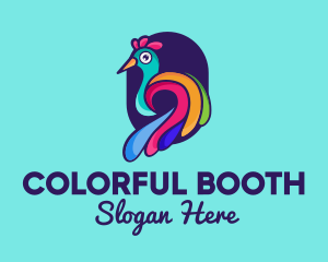 Colorful Peacock Zoo logo design