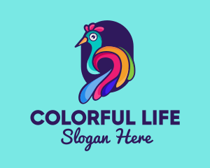 Colorful Peacock Zoo logo design