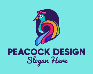 Colorful Peacock Zoo logo