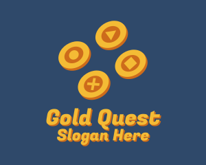 Gaming Controls Gold Coins logo design