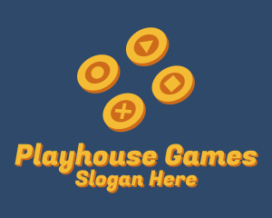 Gaming Controls Gold Coins logo design