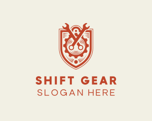 Wrench Gear Mechanic Repair logo design