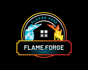 Fire Ice House HVAC logo design