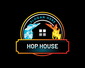 Fire Ice House HVAC logo design