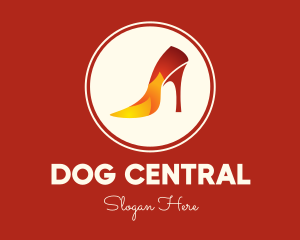 Fire Stiletto Heel logo design