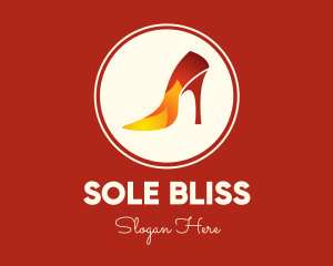 Fire Stiletto Heel logo design