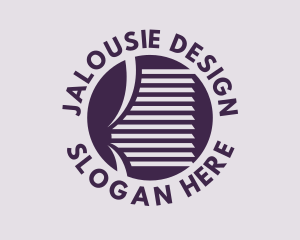 Purple Curtain Jalousie logo design