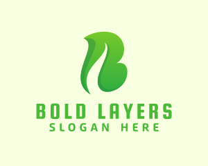 Natural Green Letter B logo design