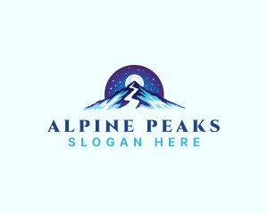 Mountain Peak Trail Moon logo design