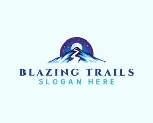 Mountain Peak Trail Moon logo design