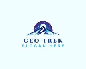 Mountain Peak Trail Moon logo design