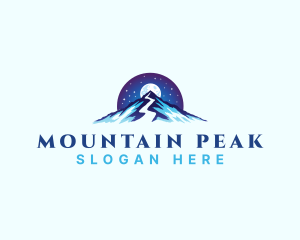 Mountain Peak Trail Moon logo design