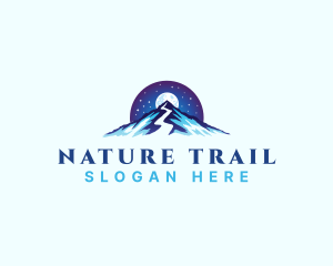 Mountain Peak Trail Moon logo design