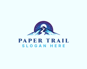 Mountain Peak Trail Moon logo design